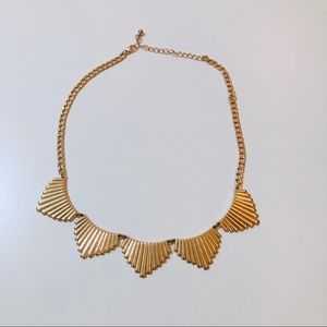 Gold Scallop Statement Necklace